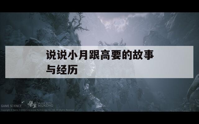 说说小月跟高要的故事与经历