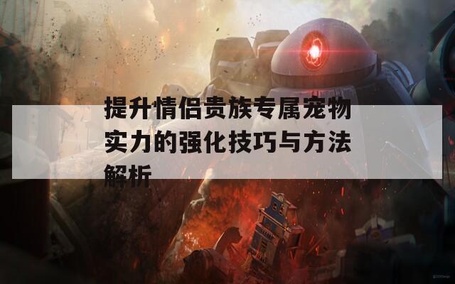 提升情侣贵族专属宠物实力的强化技巧与方法解析