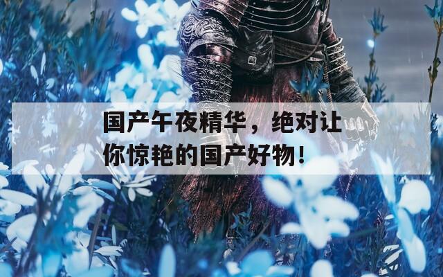 国产午夜精华，绝对让你惊艳的国产好物！