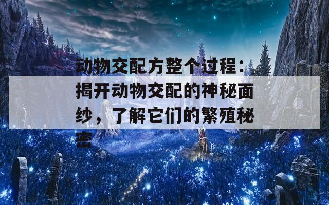 动物交配方整个过程：揭开动物交配的神秘面纱，了解它们的繁殖秘密