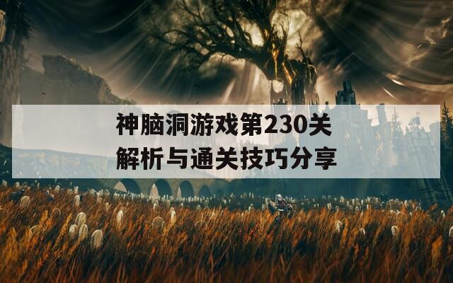 神脑洞游戏第230关解析与通关技巧分享