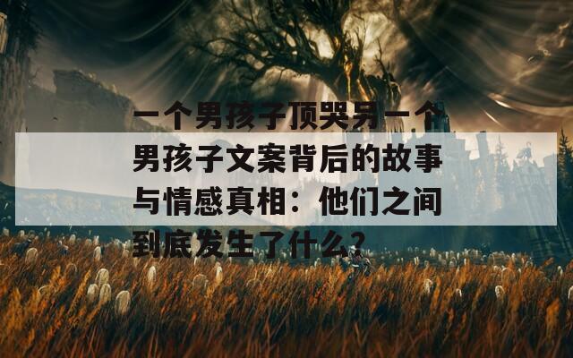 一个男孩子顶哭另一个男孩子文案背后的故事与情感真相：他们之间到底发生了什么？