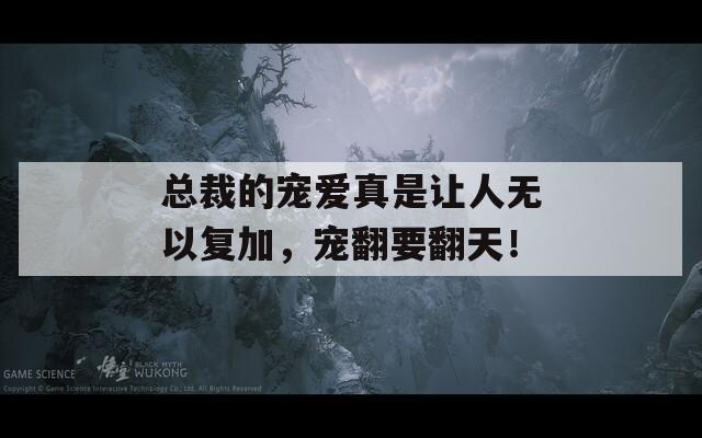 总裁的宠爱真是让人无以复加，宠翻要翻天！
