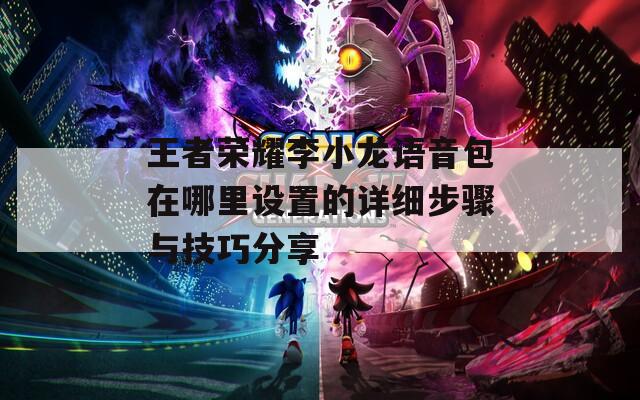 王者荣耀李小龙语音包在哪里设置的详细步骤与技巧分享