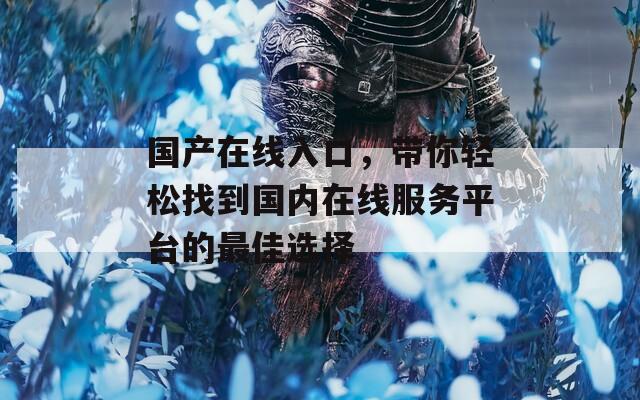 国产在线入口，带你轻松找到国内在线服务平台的最佳选择