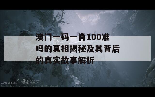 澳门一码一肖100准吗的真相揭秘及其背后的真实故事解析