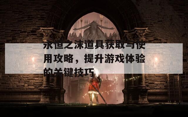 永恒之沫道具获取与使用攻略，提升游戏体验的关键技巧
