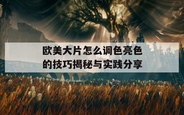 欧美大片怎么调色亮色的技巧揭秘与实践分享