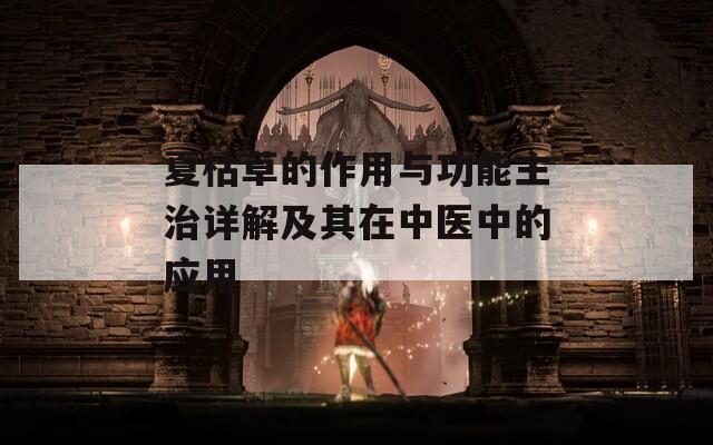 夏枯草的作用与功能主治详解及其在中医中的应用