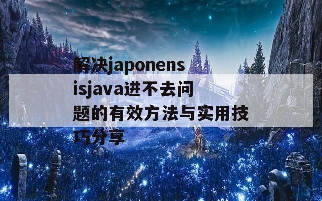 解决japonensisjava进不去问题的有效方法与实用技巧分享
