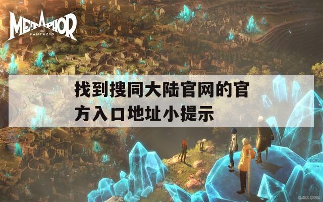 找到搜同大陆官网的官方入口地址小提示