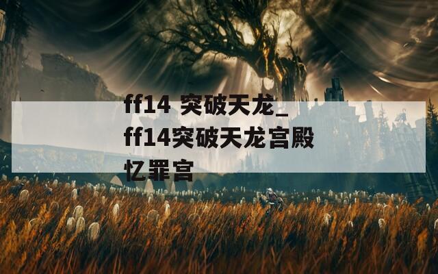 ff14 突破天龙_ff14突破天龙宫殿忆罪宫