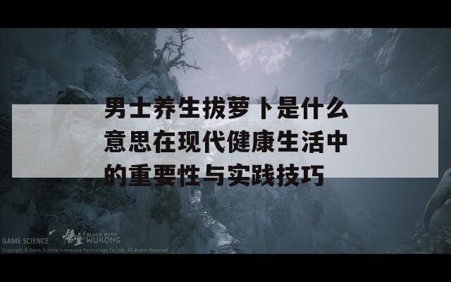 男士养生拔萝卜是什么意思在现代健康生活中的重要性与实践技巧