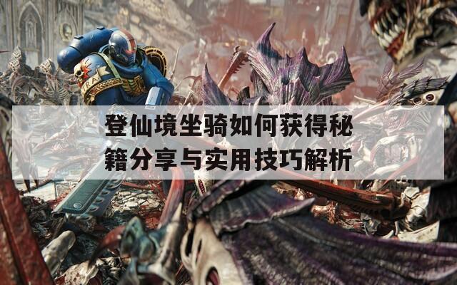 登仙境坐骑如何获得秘籍分享与实用技巧解析