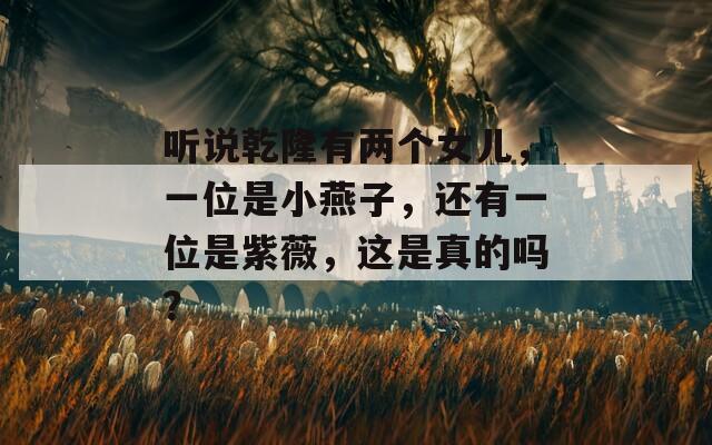 听说乾隆有两个女儿，一位是小燕子，还有一位是紫薇，这是真的吗？