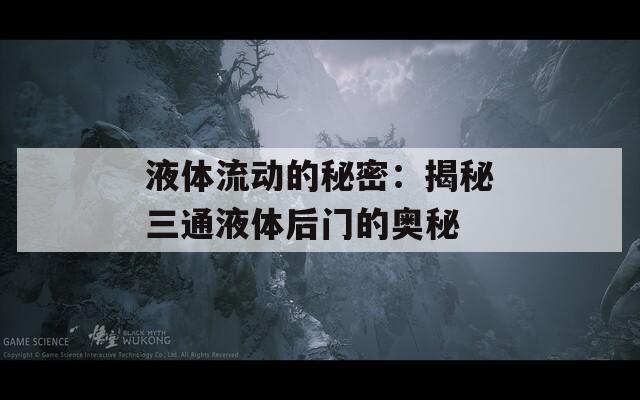 液体流动的秘密：揭秘三通液体后门的奥秘