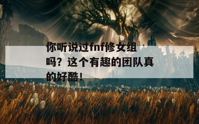 你听说过fnf修女组吗？这个有趣的团队真的好酷！