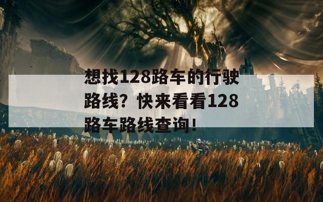 想找128路车的行驶路线？快来看看128路车路线查询！
