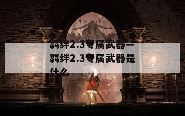 羁绊2.3专属武器—羁绊2.3专属武器是什么