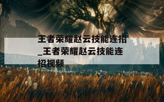 王者荣耀赵云技能连招_王者荣耀赵云技能连招视频
