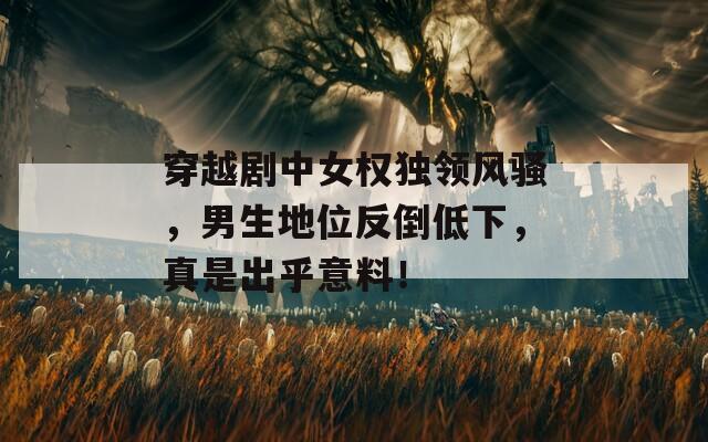 穿越剧中女权独领风骚，男生地位反倒低下，真是出乎意料！