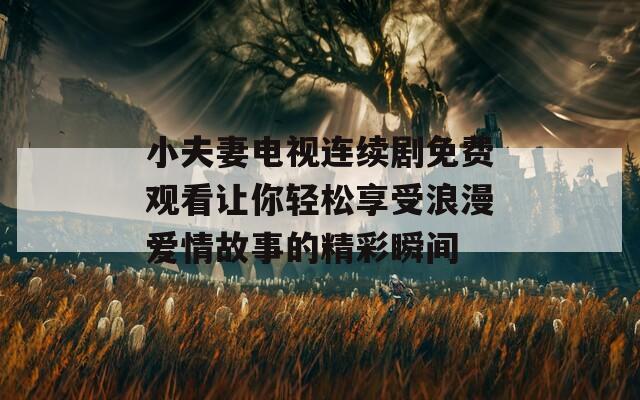 小夫妻电视连续剧免费观看让你轻松享受浪漫爱情故事的精彩瞬间