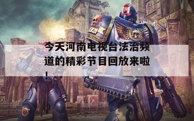 今天河南电视台法治频道的精彩节目回放来啦！