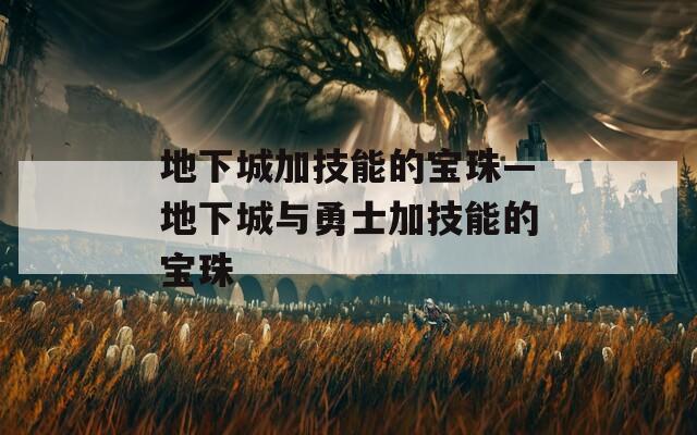 地下城加技能的宝珠—地下城与勇士加技能的宝珠