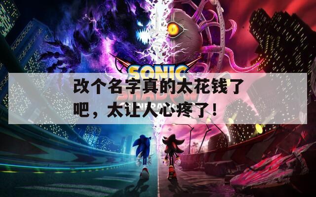 改个名字真的太花钱了吧，太让人心疼了！