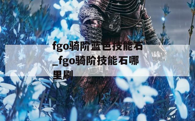 fgo骑阶蓝色技能石_fgo骑阶技能石哪里刷