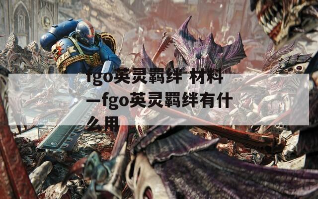 fgo英灵羁绊 材料—fgo英灵羁绊有什么用