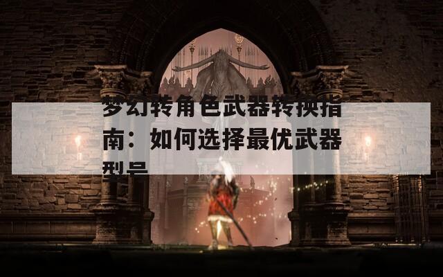 梦幻转角色武器转换指南：如何选择最优武器型号