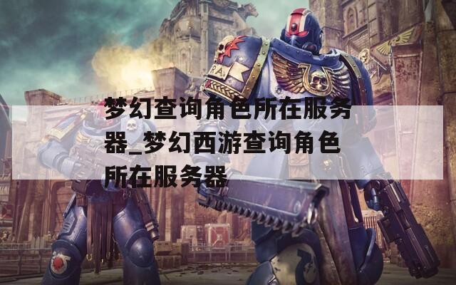 梦幻查询角色所在服务器_梦幻西游查询角色所在服务器