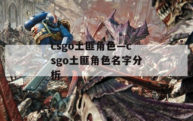 csgo土匪角色—csgo土匪角色名字分析